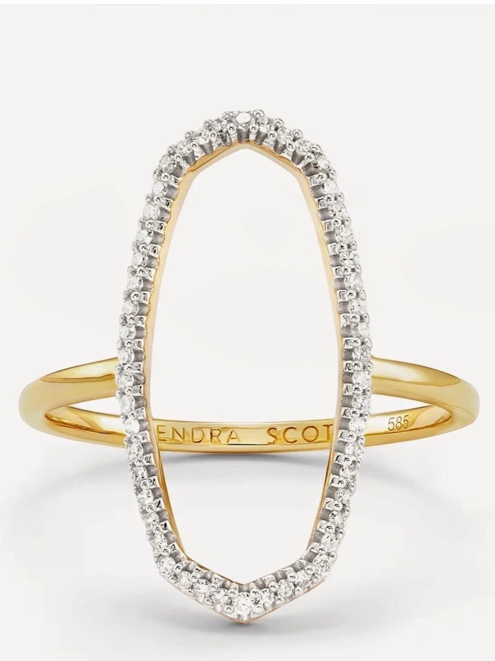 Kendra Scott Dani 14k Yellow Gold Open Ring in White Diamond Gold & White Like